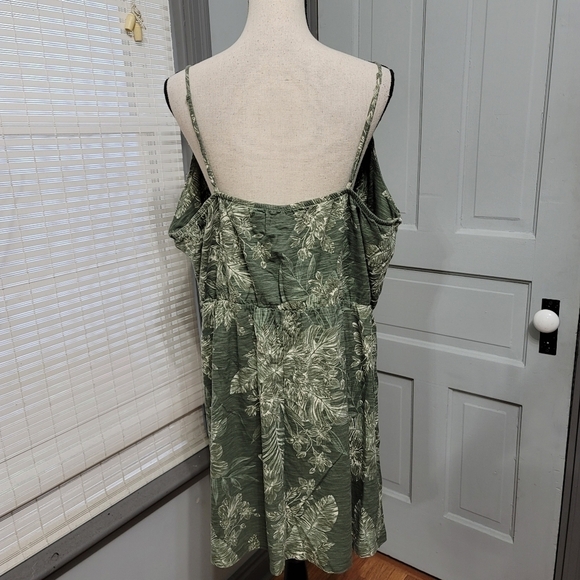 ✨ OLD Navy Sleeveless High Waist Knit Dress Olive Floral size XXL - Picture 5 of 7